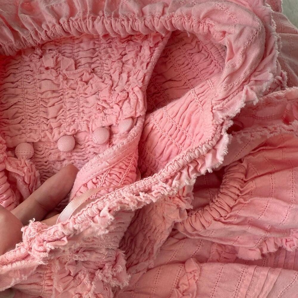 LoveShackFancy NWT Marsinia Large Ruffle Cotton Dress in Bubblegum Pink - Picture 14 of 16